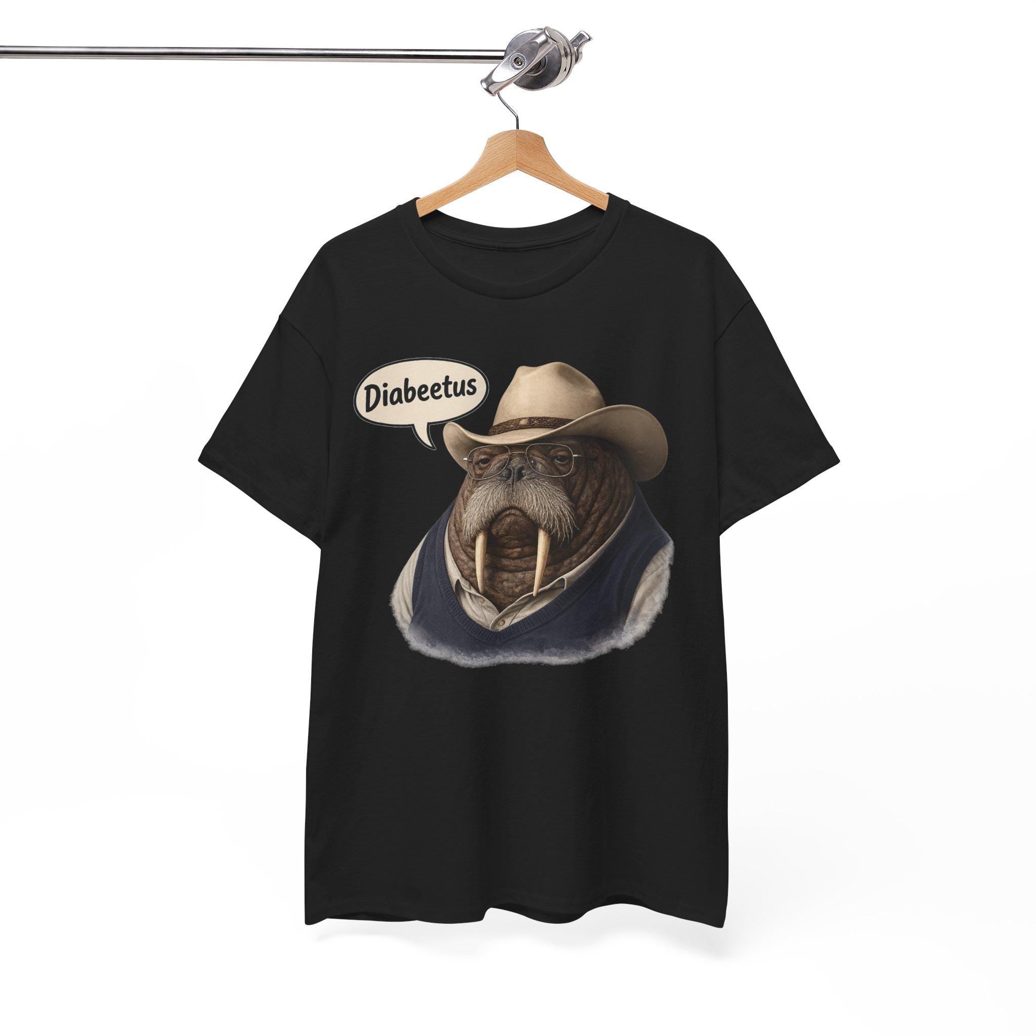 Funny Walrus Cowboy Shirt, Diabetes Humor Western Graphic Tee
