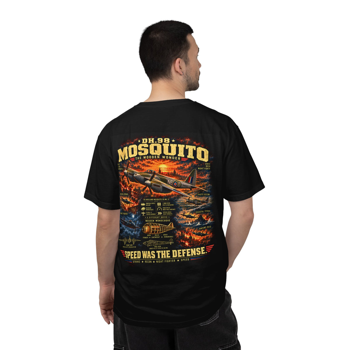 de Havilland Mosquito T-Shirt | DH.98 Wooden Wonder Aviation Tee | WWII RAF Aircraft Shirt | Vintage Pilot Gift