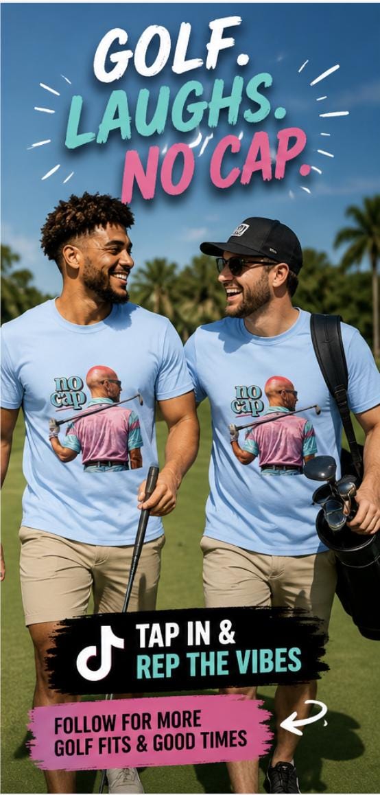 Retro 90s Bald Golfer Shirt: Funny Golf Humor Tee, Sunburn Head Joke