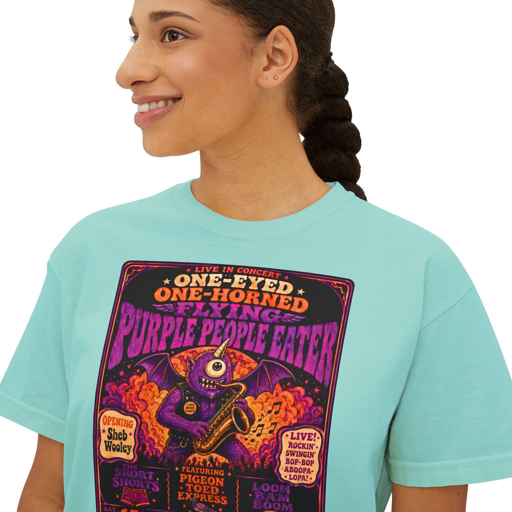 Purple Monster Concert Poster T-Shirt | Psychedelic Monster Graphic Tee