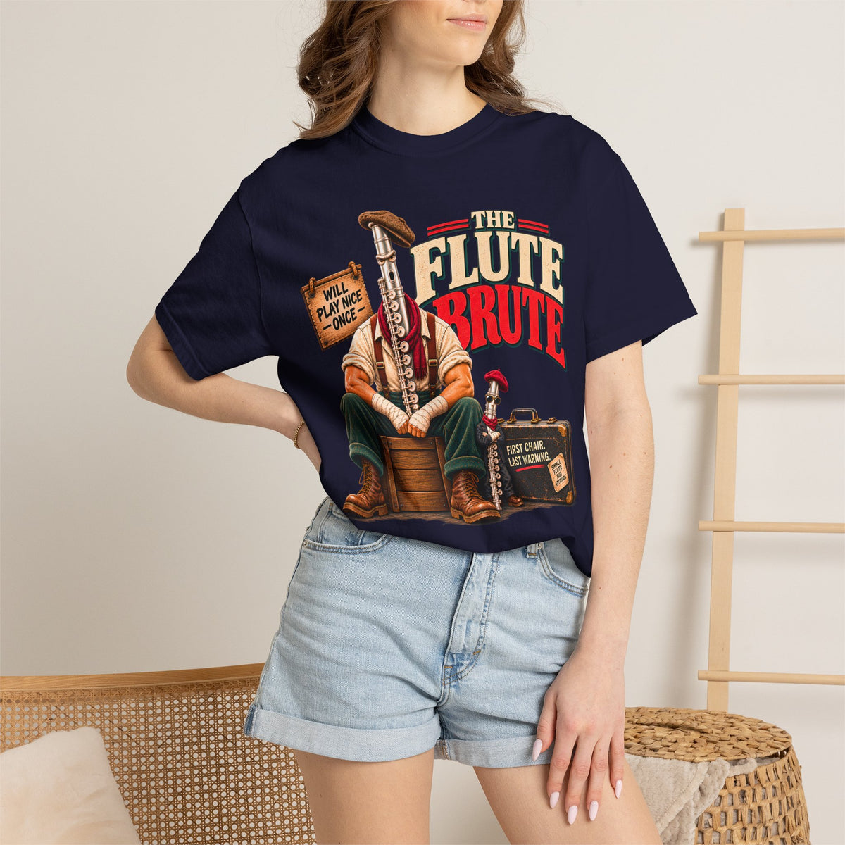 Flute Brute Shirt, Funny Flute Player Gift, Flutist Shirt, Band Nerd Tee, Orchestra Musician Gift, Music Teacher Comfort Colors Tee