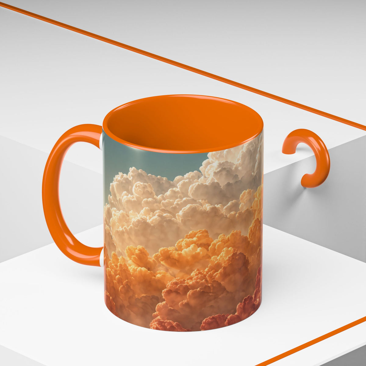 Sunset Clouds Accent Coffee Mug | Cloudscape Ceramic Mug