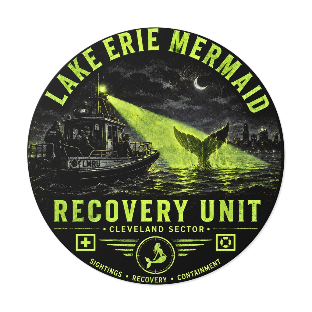 Lake Erie Mermaid Recovery Unit Sticker | Round Vinyl Sticker