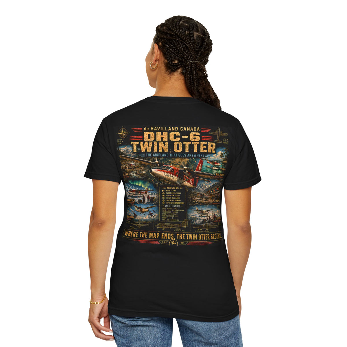 DHC-6 Twin Otter Shirt, Bush Plane Tee, STOL Aviation Shirt, Floatplane Pilot Gift, de Havilland Canada, Alaska Flying, Comfort Colors 1717