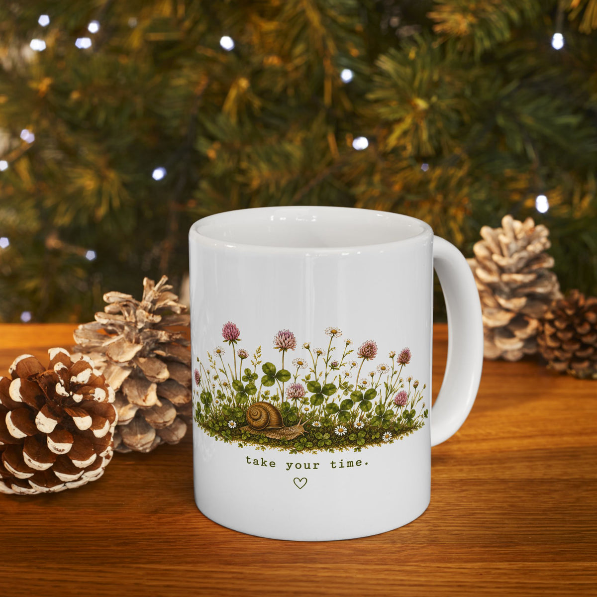 Woodland Snail with Wildflowers Mug | Floral Nature Ceramic Mug