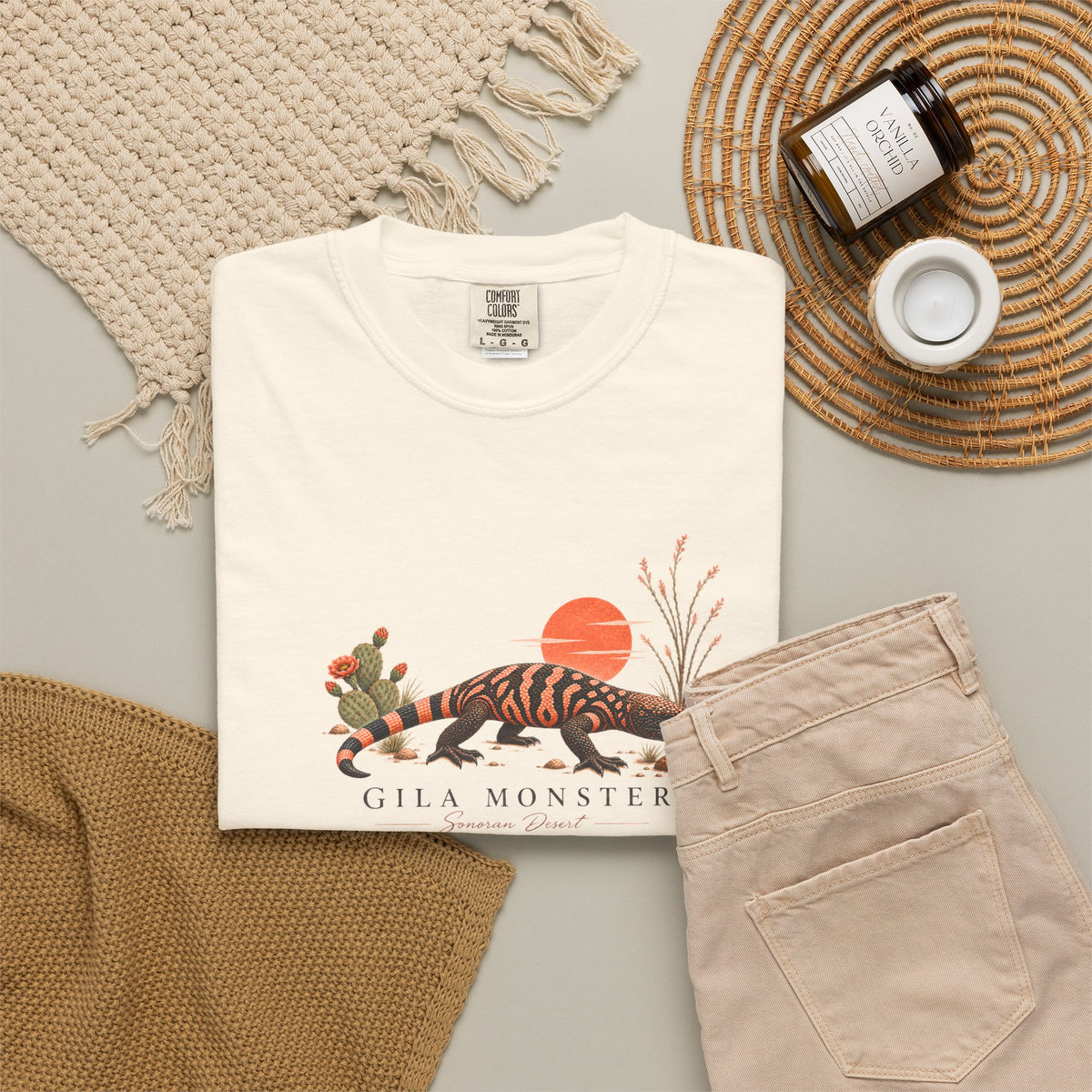 Gila Monster Illustration T-Shirt | Desert Lizard Sun Tee