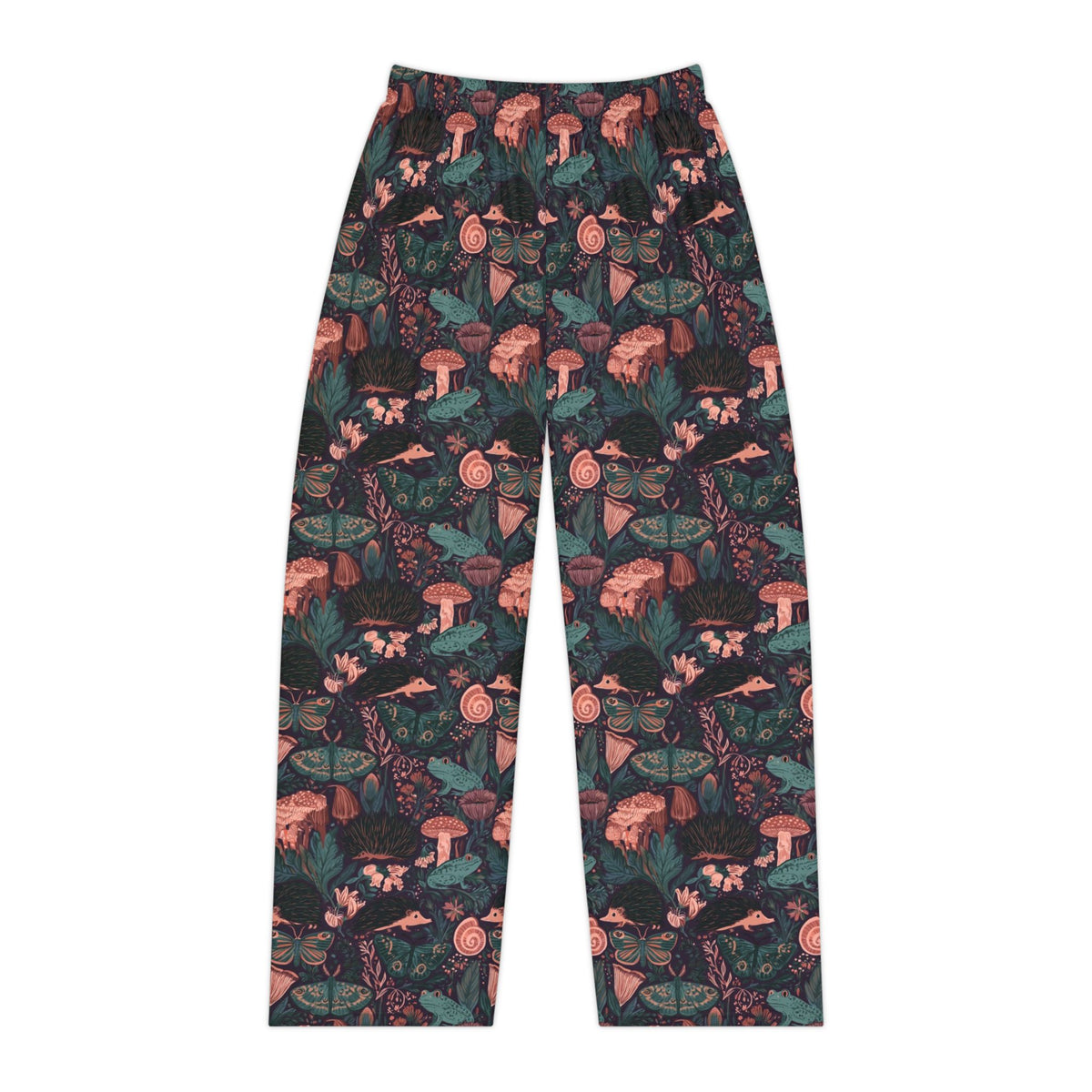 Nocturnal Garden Pajama Pants | Hedgehog Frog Moth Print