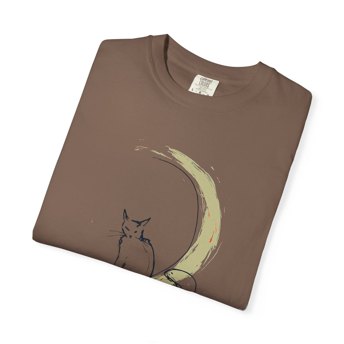 Black Cat Crescent Moon Comfort Colors 1717, Celestial Witchy Graphic Tee, Mystical Gothic Gift for Cat Lovers