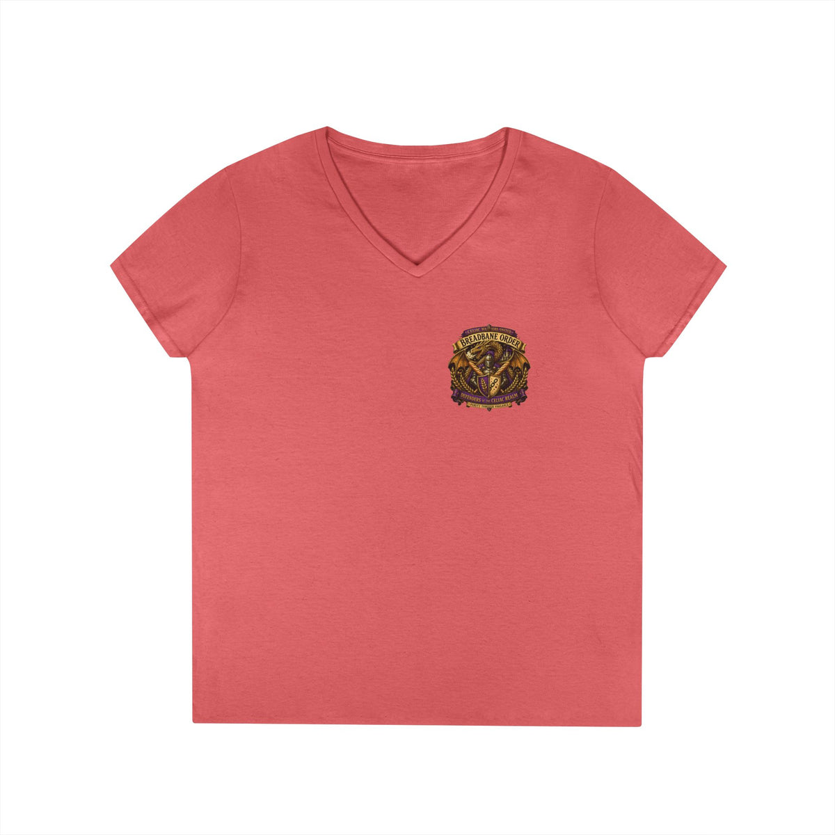 Breadbane Order crest V-Neck T-Shirt | Dragon crest, fantasy guild emblem