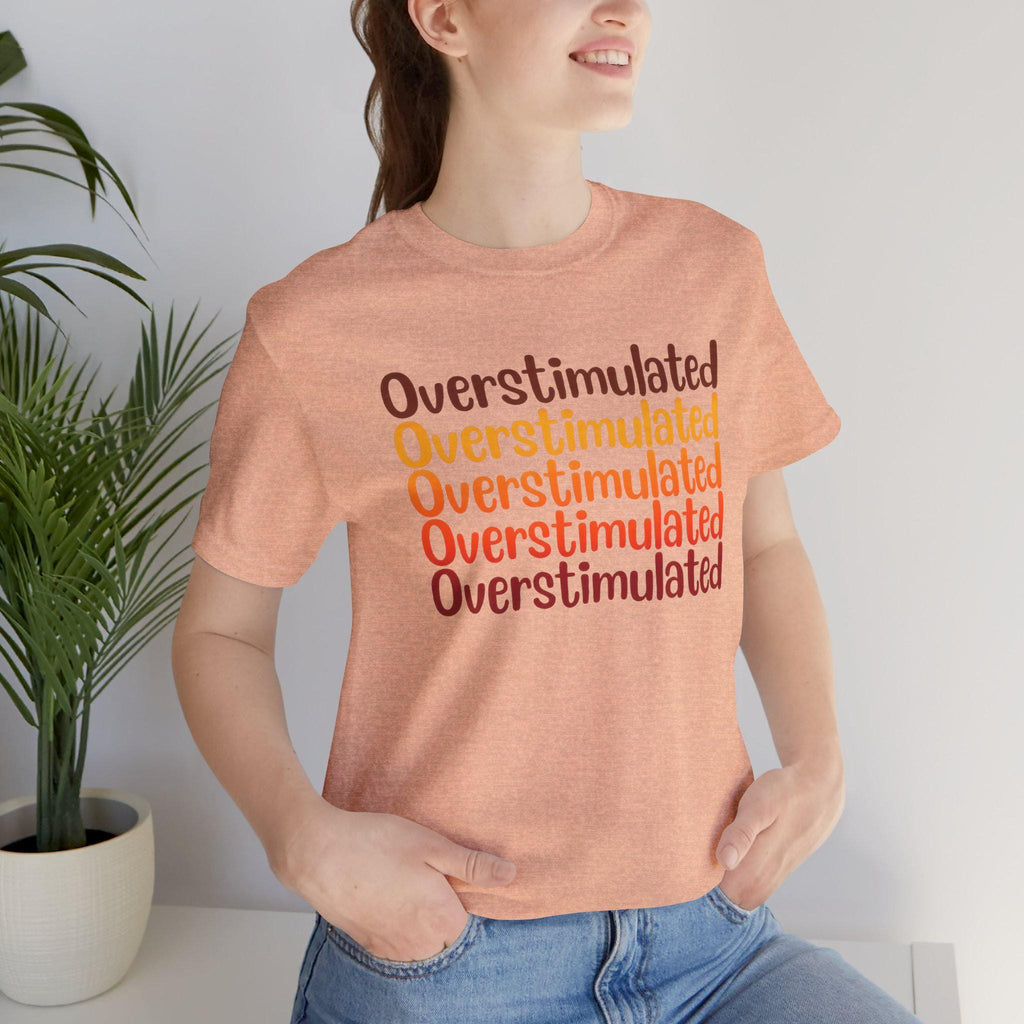 Overstimulated Shirt, Funny Mental Health Tee, Introvert Social Battery Low Graphic Tee