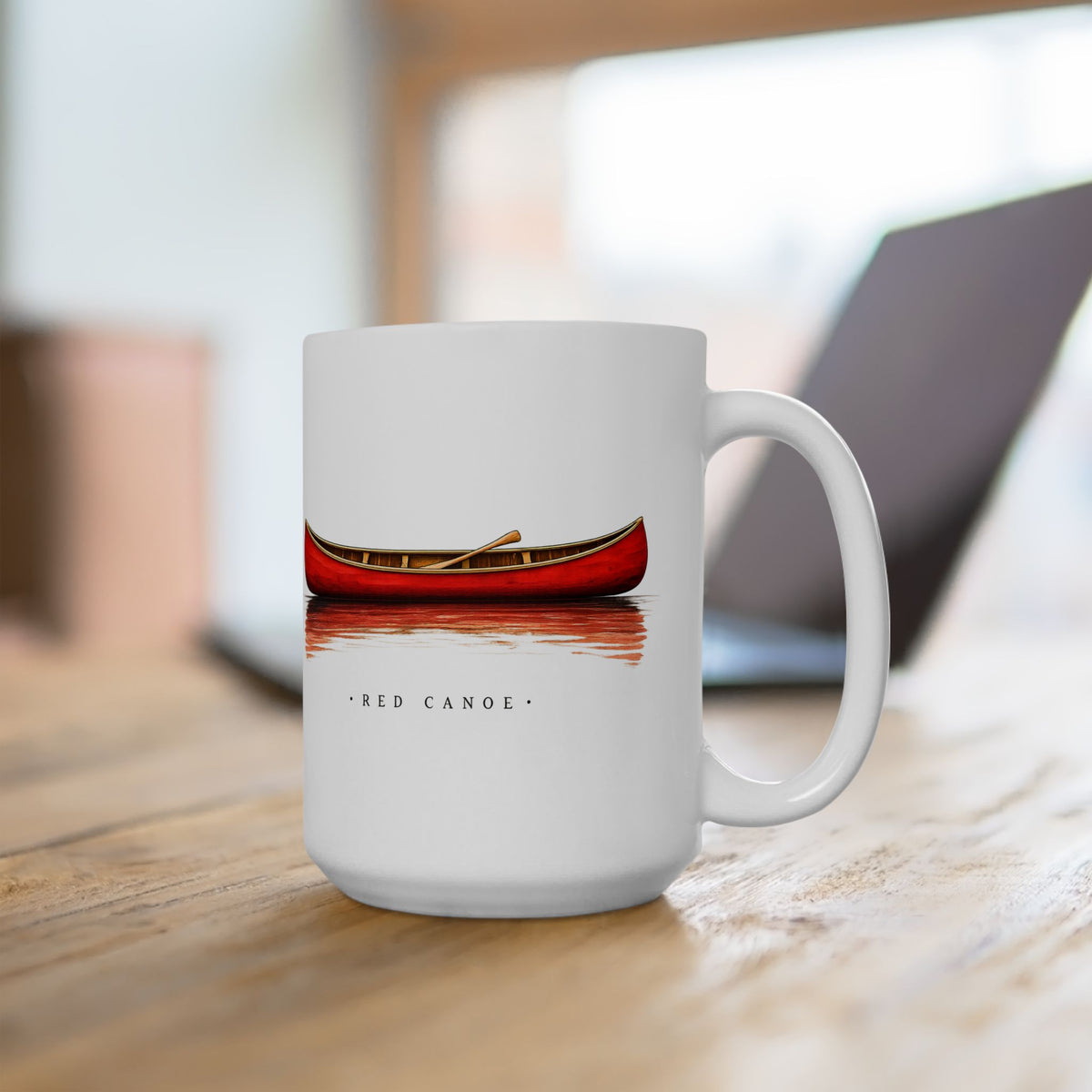 Red Canoe Ceramic Coffee Mug | Canoe Lover Gift | Lake House Mug | 11oz & 15oz