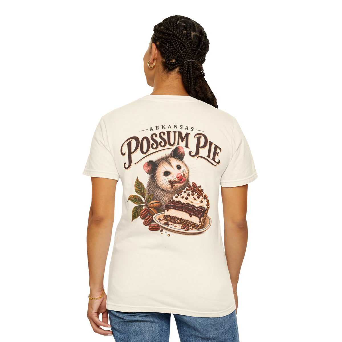 Arkansas Possum Pie Shirt, Funny Southern Food Tee, Cute Opossum Comfort Colors Shirt, Vintage Pie Lover Gift, Front Back Graphic Tee