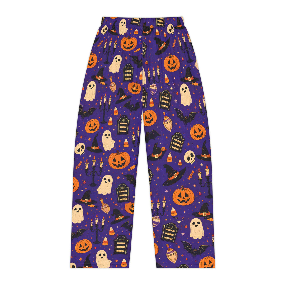 Halloween Ghost Pumpkin Pajama Pants | Spooky All Over Print Lounge Pants | Cozy Halloween Sleep Pants