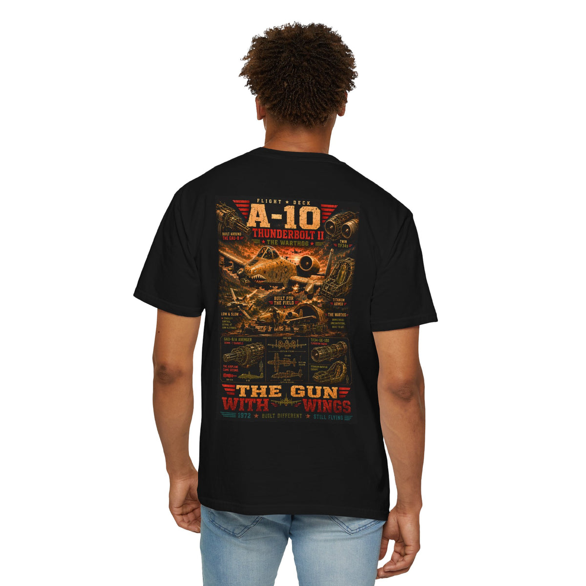 A-10 Thunderbolt II aircraft poster T-shirt | The Gun with Wings design
