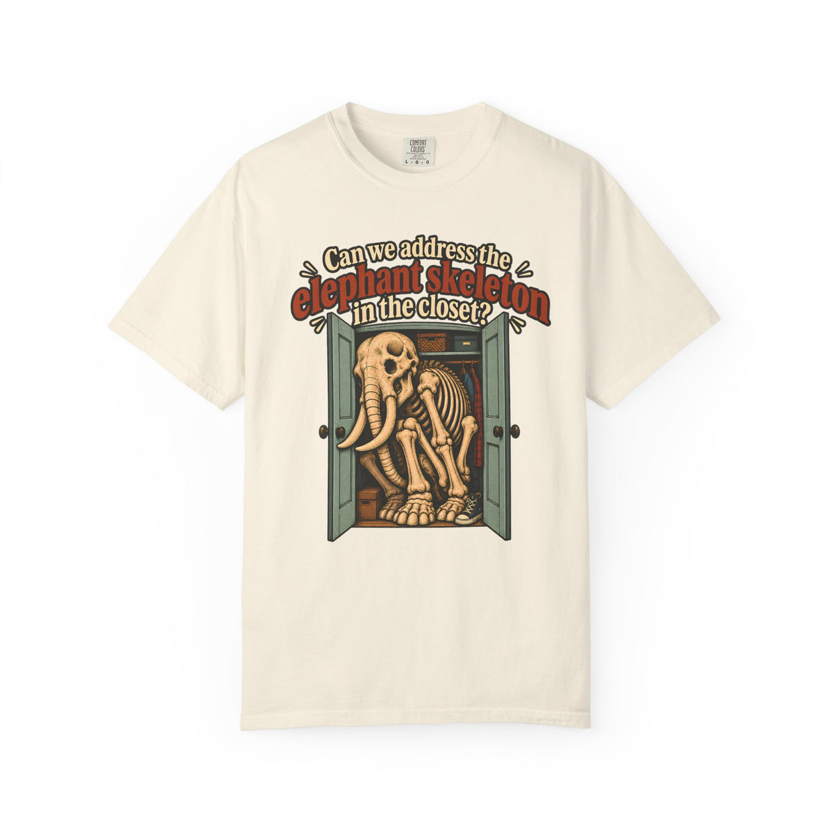 Elephant Skeleton Shirt, Funny Skeleton T Shirt, Elephant in the Room Tee, Weird Graphic Tee, Vintage Halloween Shirt, Funny Saying Gift
