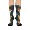 Woodland Animal Christmas Crew Socks | Fox Owl Reindeer Print