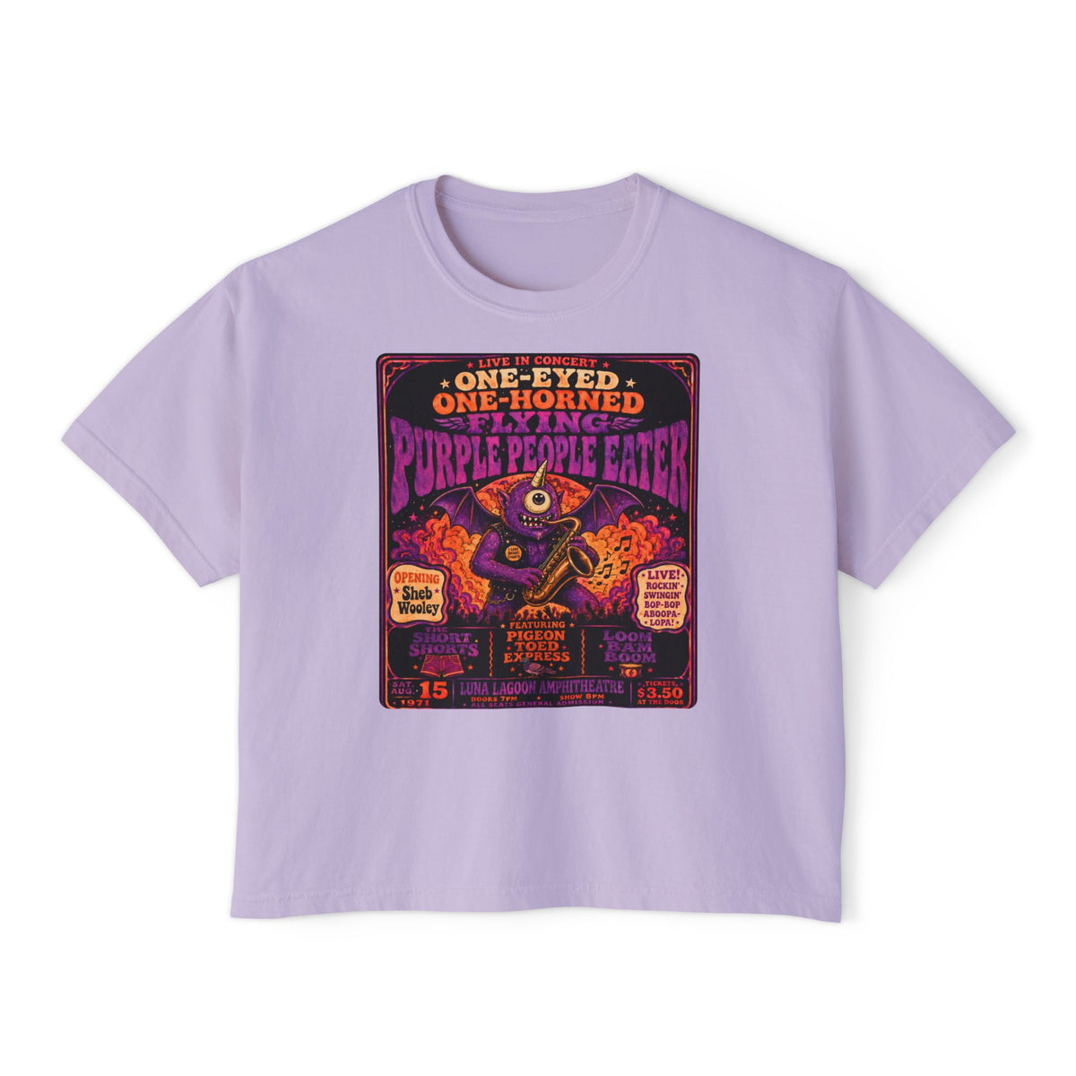 Flying Monster World Tour Shirt | Retro Concert Poster Graphic Tee | Funny Psychedelic Rock Monster T-Shirt
