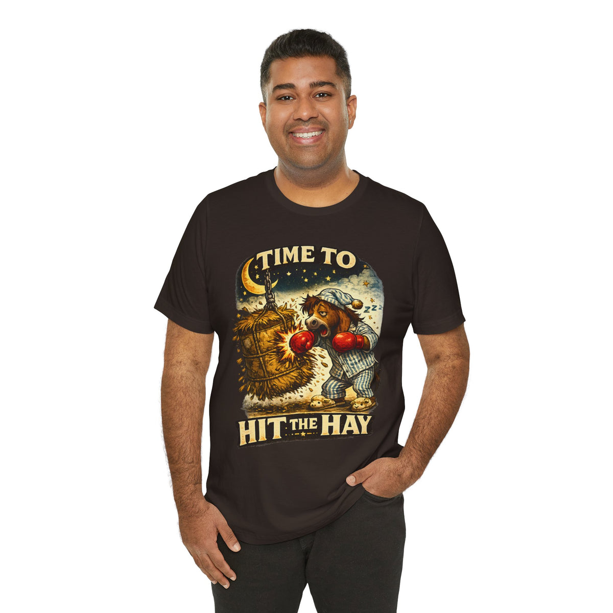 Time To Hit The Hay Shirt, Sleepy Horse Pajama Boxer Tee, Funny Bedtime Pun T-Shirt, Horse Lover Gift, Cozy Sleep Humor Graphic Tee
