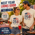4th of July 2027 Comfort Colors 251 EST 1776 Distressed Flag Graphic Tee