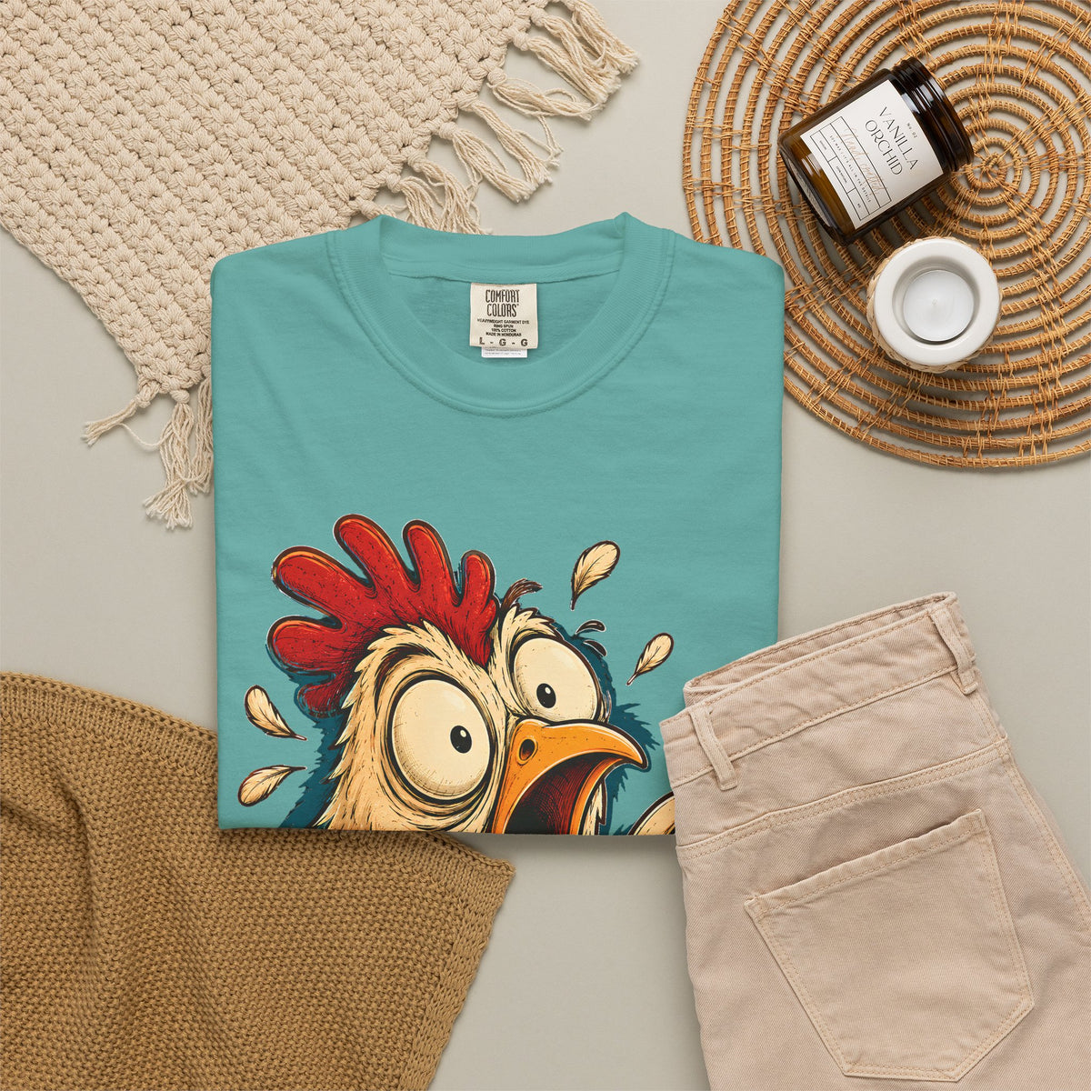 ba-GAWK Chicken Shirt | Funny Chicken Graphic Tee | Comfort Colors Farm Humor Shirt | Vintage Chicken Lover Gift | Gawking Chicken Tee