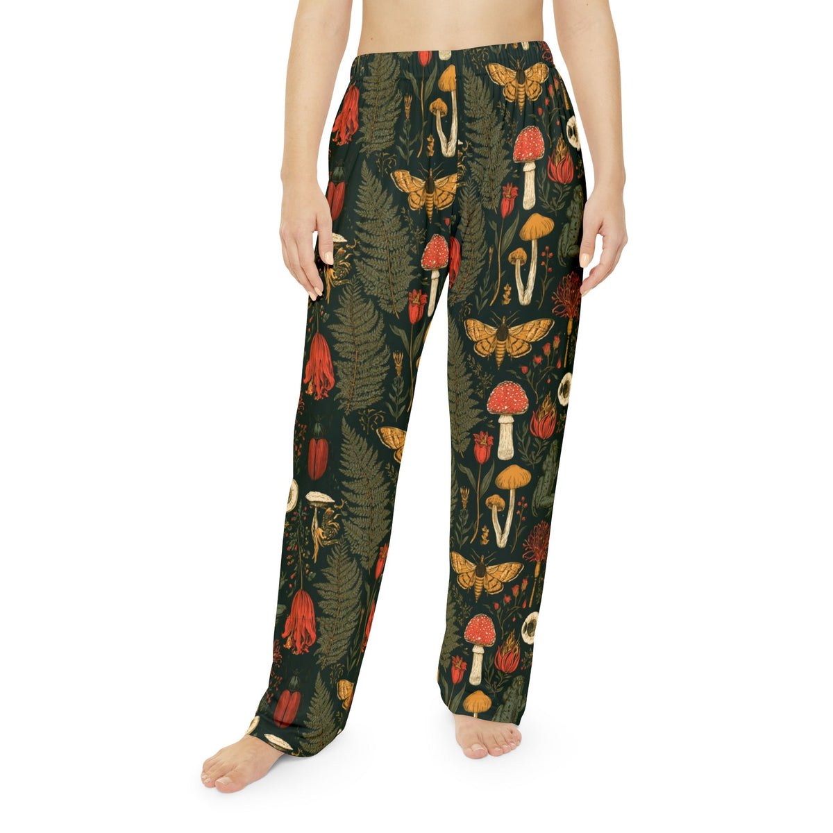 Cabinet of Curiosities Pajama Pants | Fern Moth & Mushroom Print