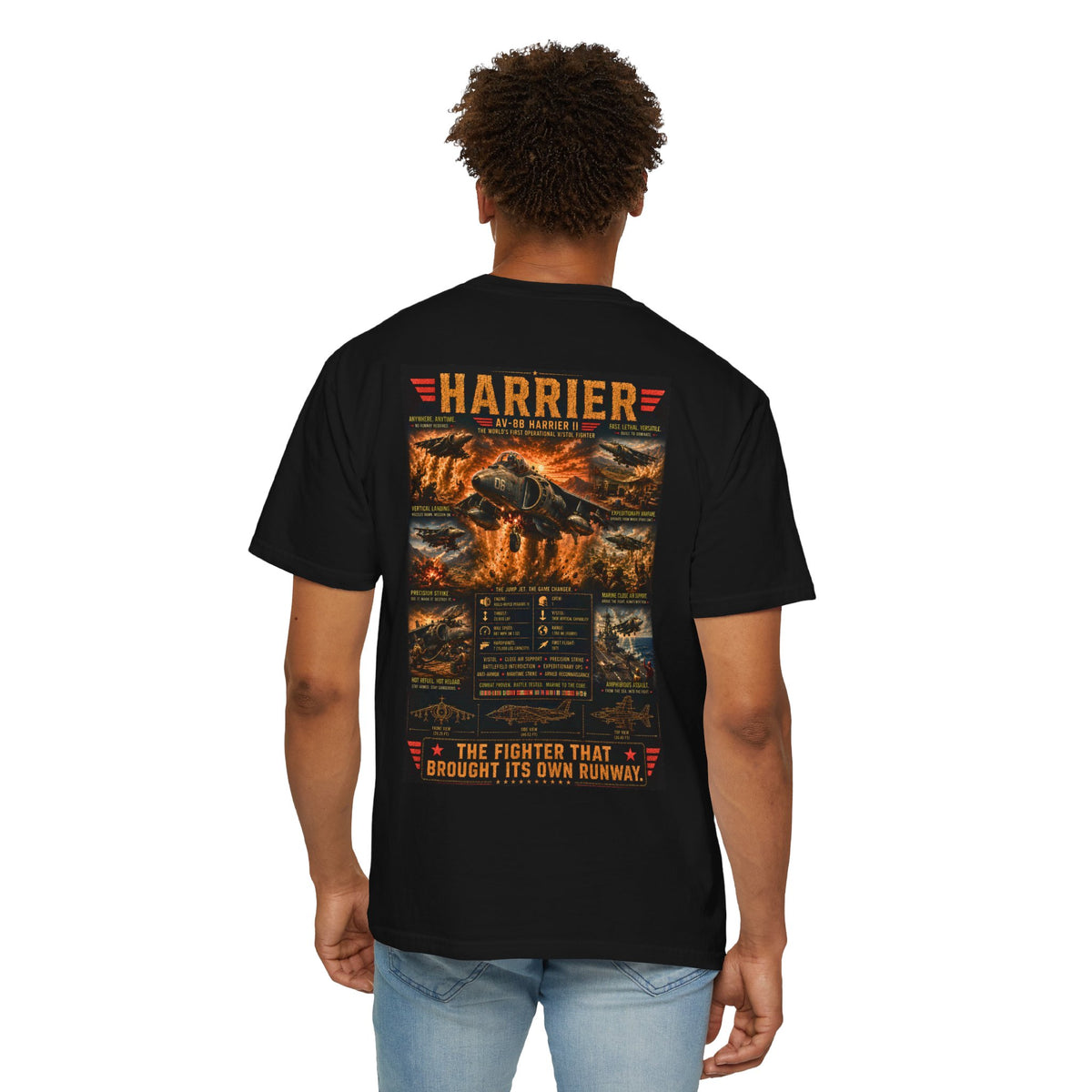 AV-8B Harrier II Shirt | The Fighter That Brought Its Own Runway | USMC v/stol Aviation Tee