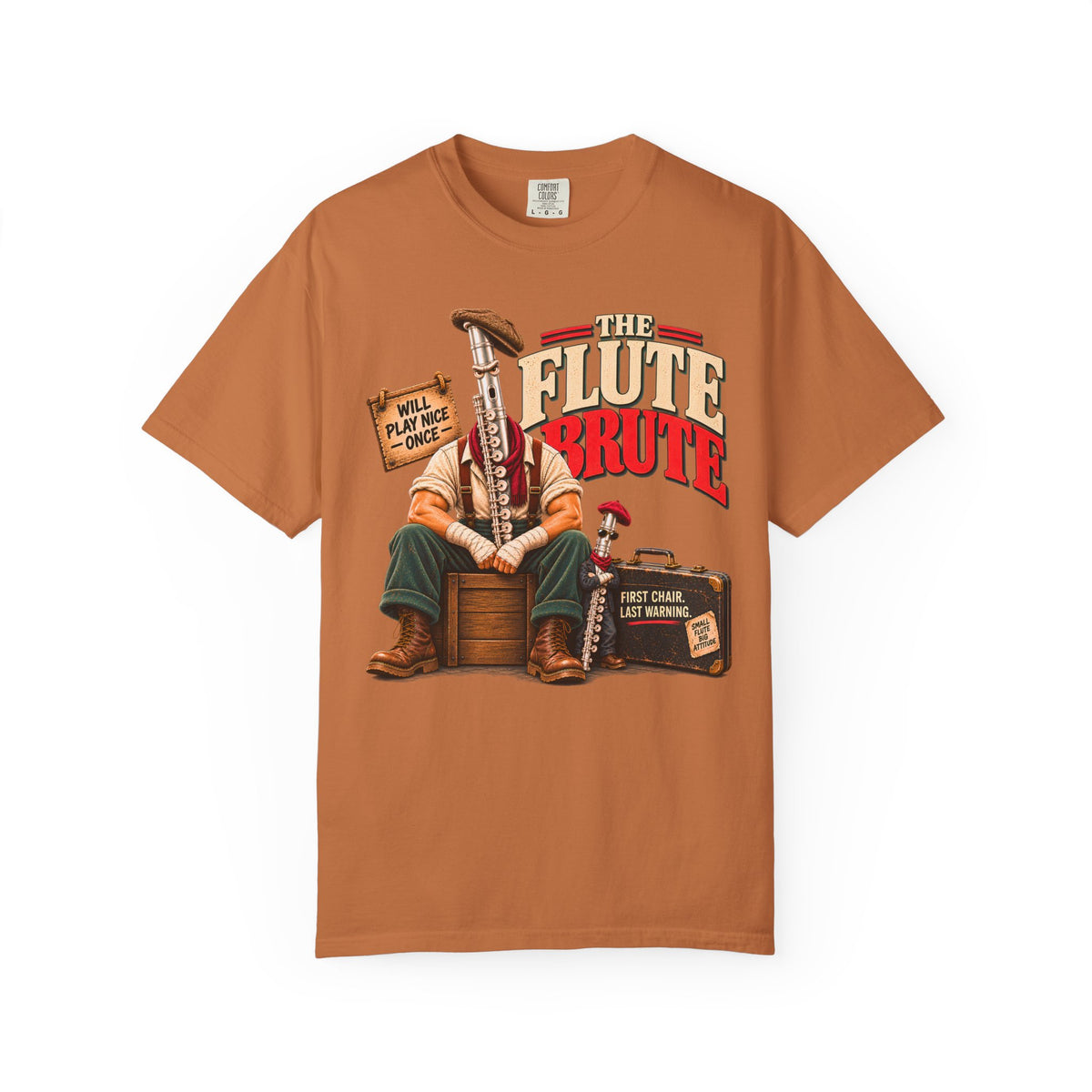 Flute Brute Shirt, Funny Flute Player Gift, Flutist Shirt, Band Nerd Tee, Orchestra Musician Gift, Music Teacher Comfort Colors Tee