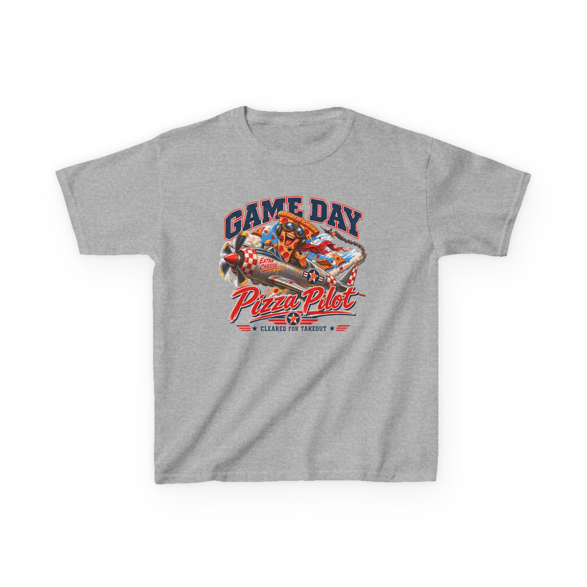 Game Day Kids Shirt, Football Kids Tee, Pizza Pilot Shirt, Funny Football Shirt for Boys Girls, Game Day Pizza Tee