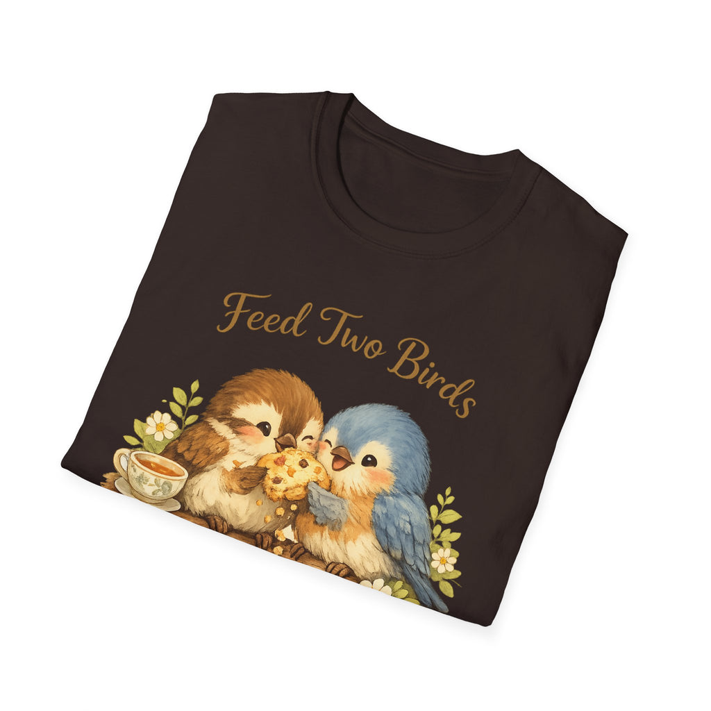 Feed Two Birds With One Scone Shirt, Cottagecore Bird Tee, Cute Animal Shirt, Cozy Aesthetic Gift, Funny Nature Saying, Wholesome Tee