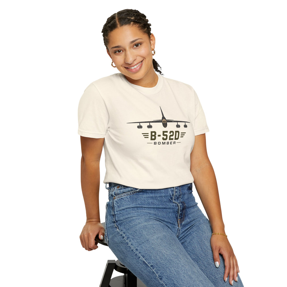 B-52D Bomber Shirt, Front View Aircraft Tee, Vintage Military Aviation T-Shirt, Air Force Veteran Gift, Comfort Colors 1717