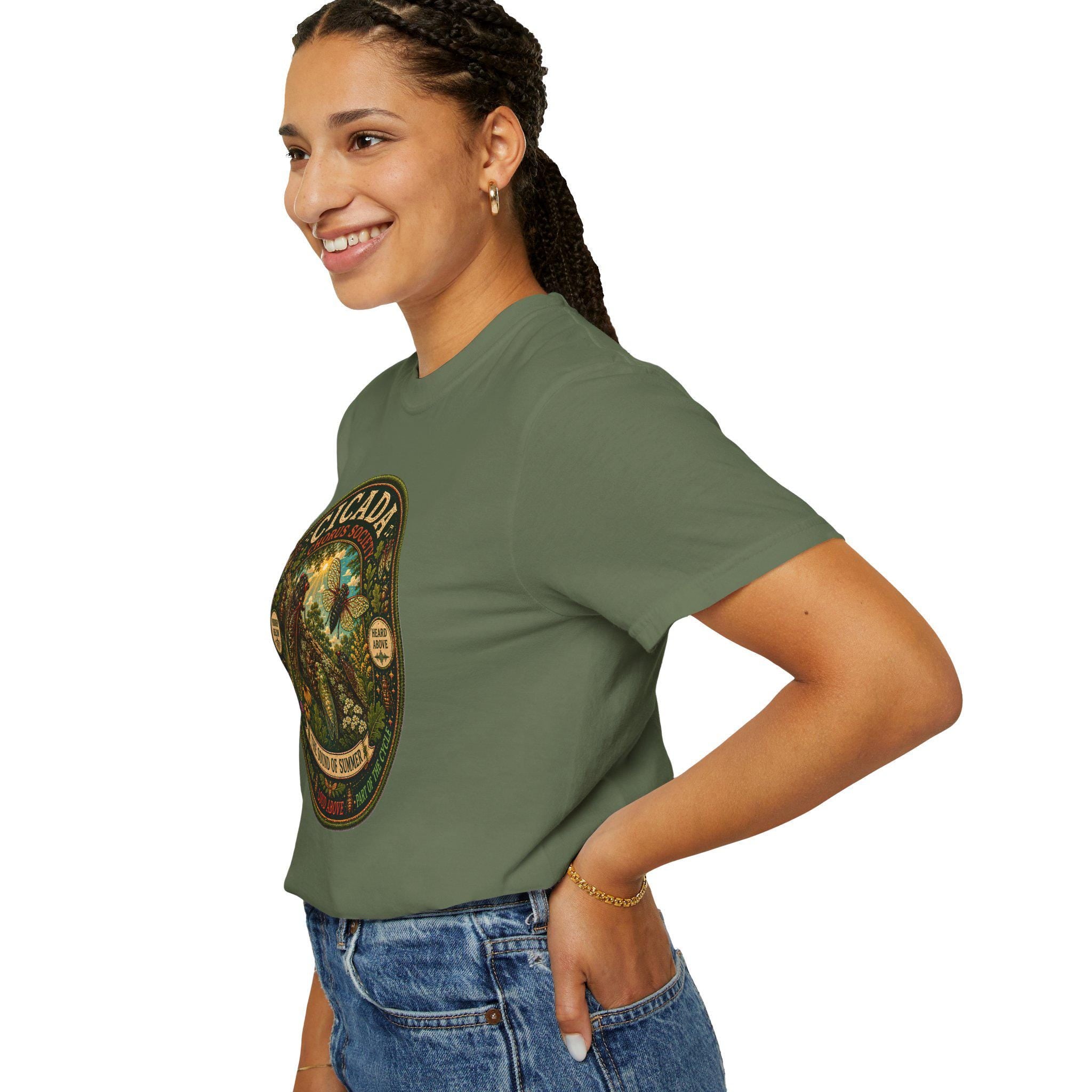 Cicada Chorus Society T-Shirt, Nature Lover Woodland Graphic Tee