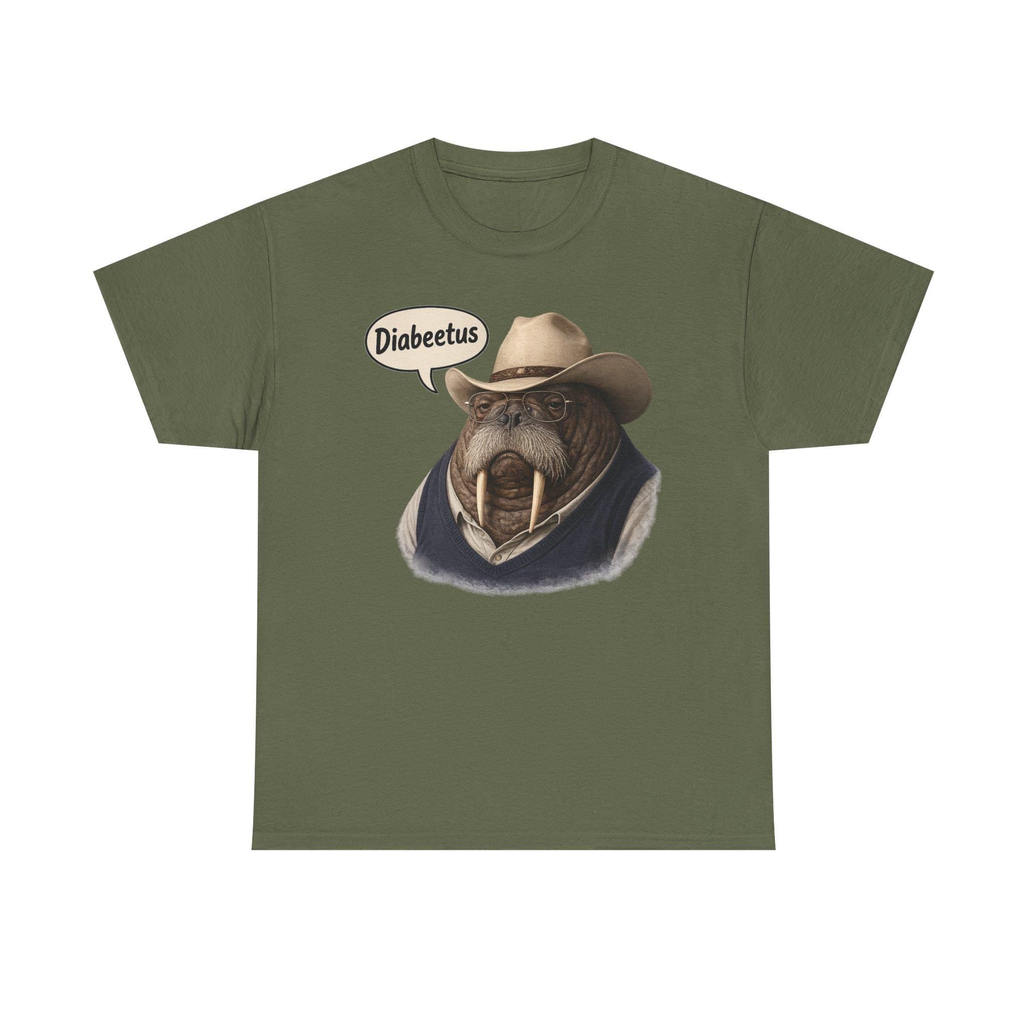Funny Walrus Cowboy Shirt, Diabetes Humor Western Graphic Tee