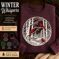Winter Cardinal Birch Tree Sweatshirt, Snowy Nature Crewneck, Cozy Bird Apparel