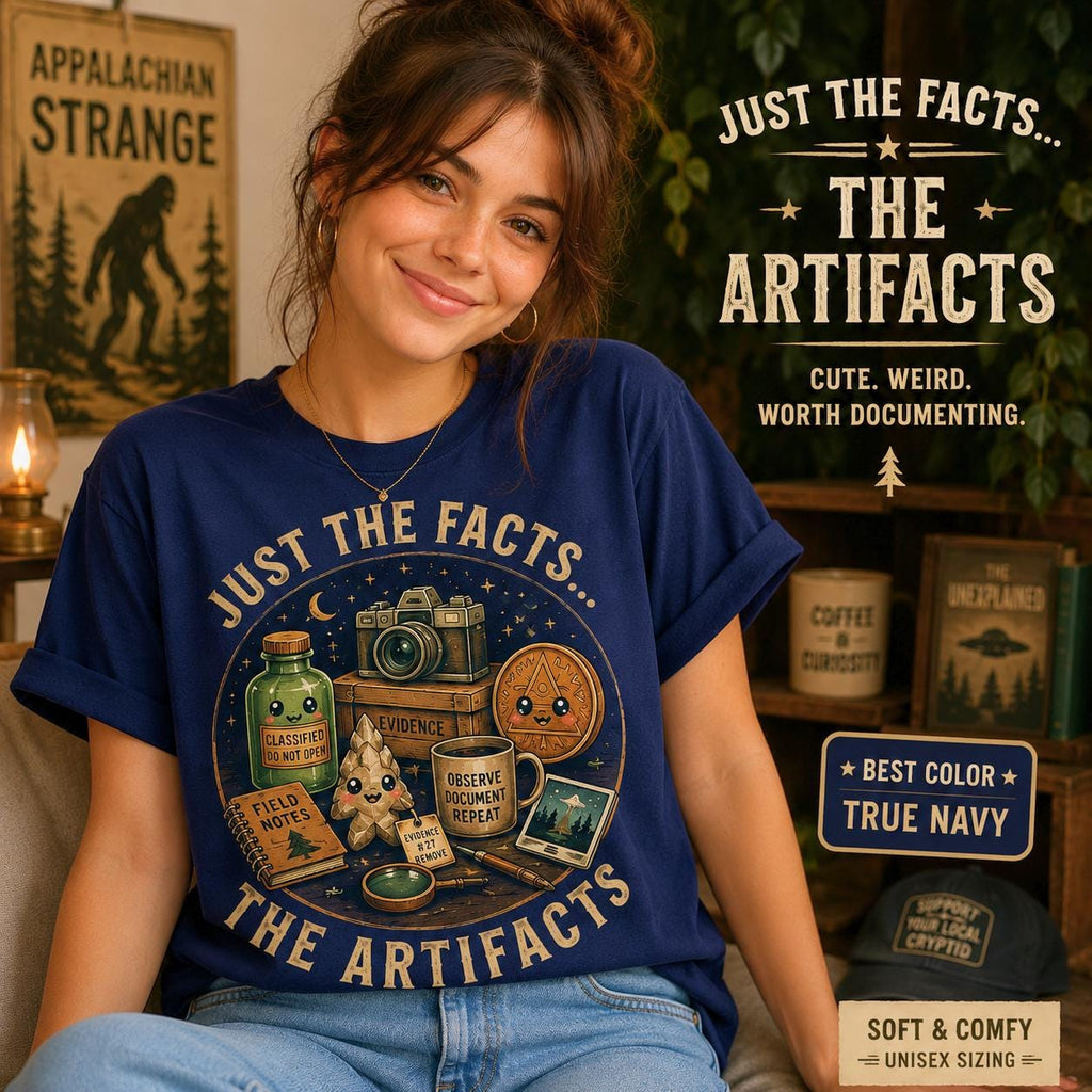 Cryptid Investigator Shirt: Vintage Artifacts Field Notes Design
