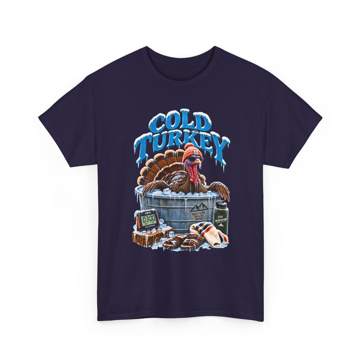 Cold Turkey Shirt, Funny Turkey T-Shirt, Ice Bath Shirt, Cold Plunge Tee, Thanksgiving Humor Gift, Funny Gildan Graphic Tee