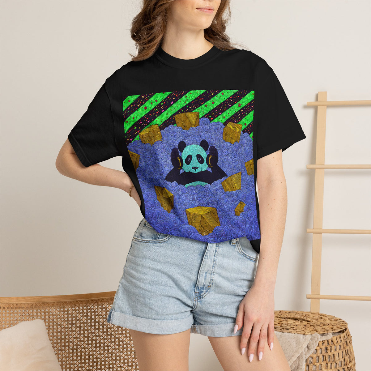 Lost Level Panda Comfort Colors Shirt, Retro Gaming Tee, Weirdcore Panda Graphic Tee