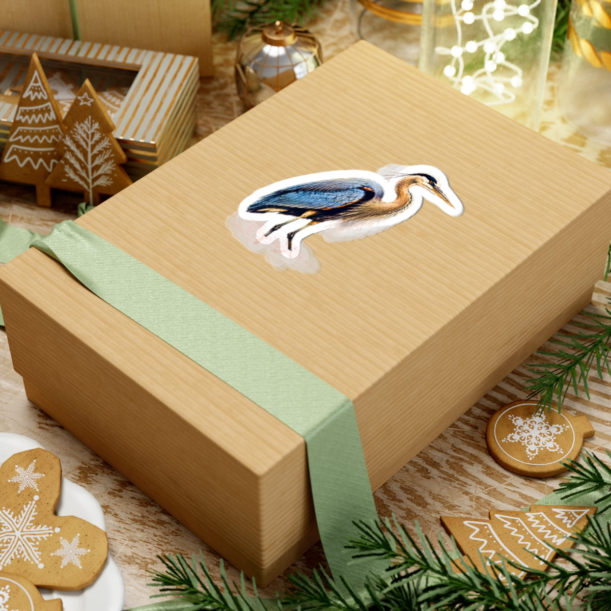 Blue Heron Sticker | Kiss-Cut Watercolor Bird Decal