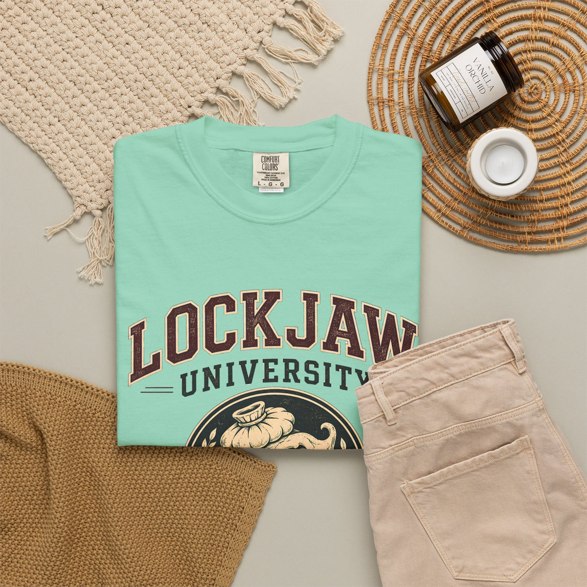 LOCKJAW University Shirt, TMJ Shirt, Temporomandibular Joint Disorder Tee, Funny TMJ Tee, Night Grinder, Jaw Pain Humor