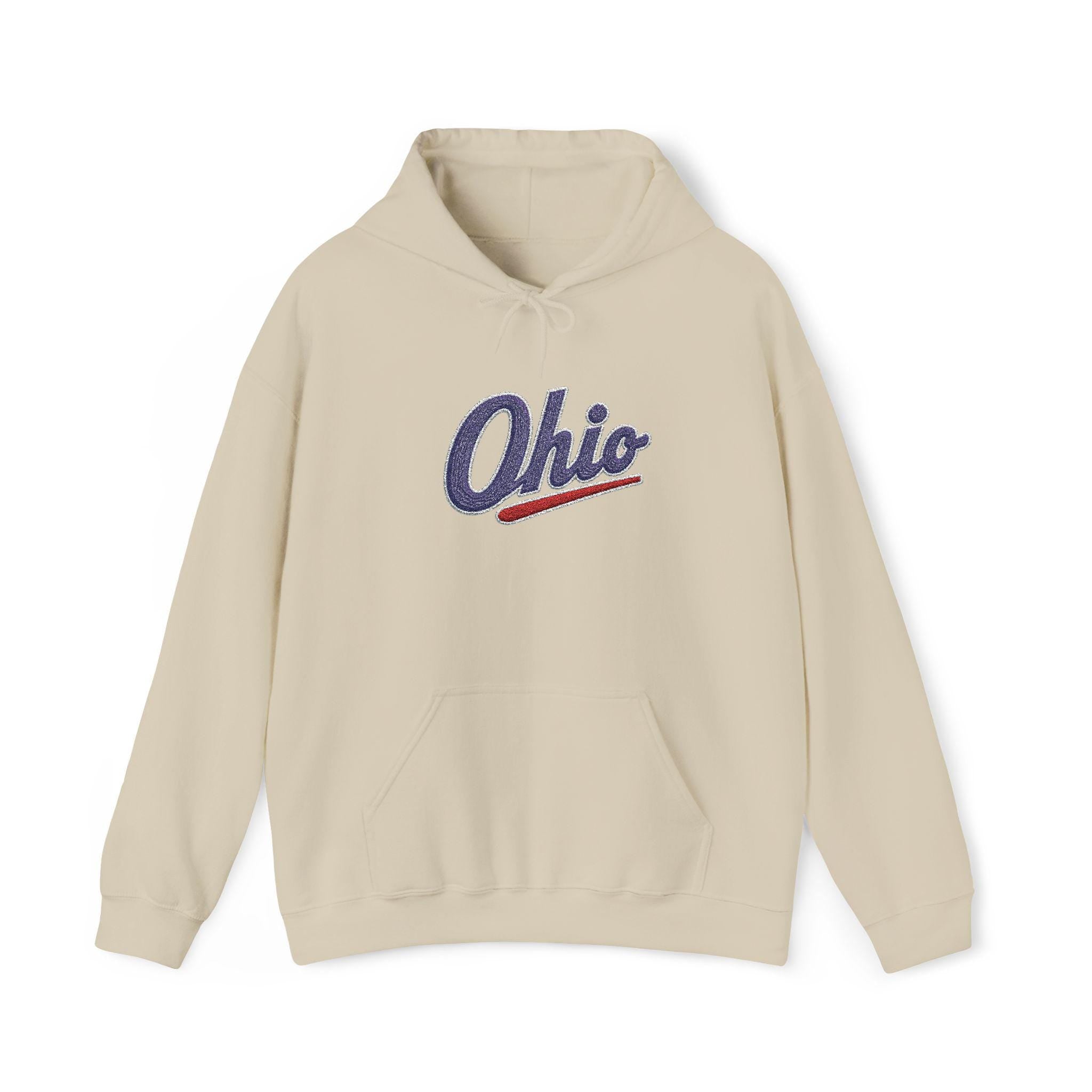 Embroidered Ohio Hoodie | Vintage Script Sweatshirt, Unisex Pullover