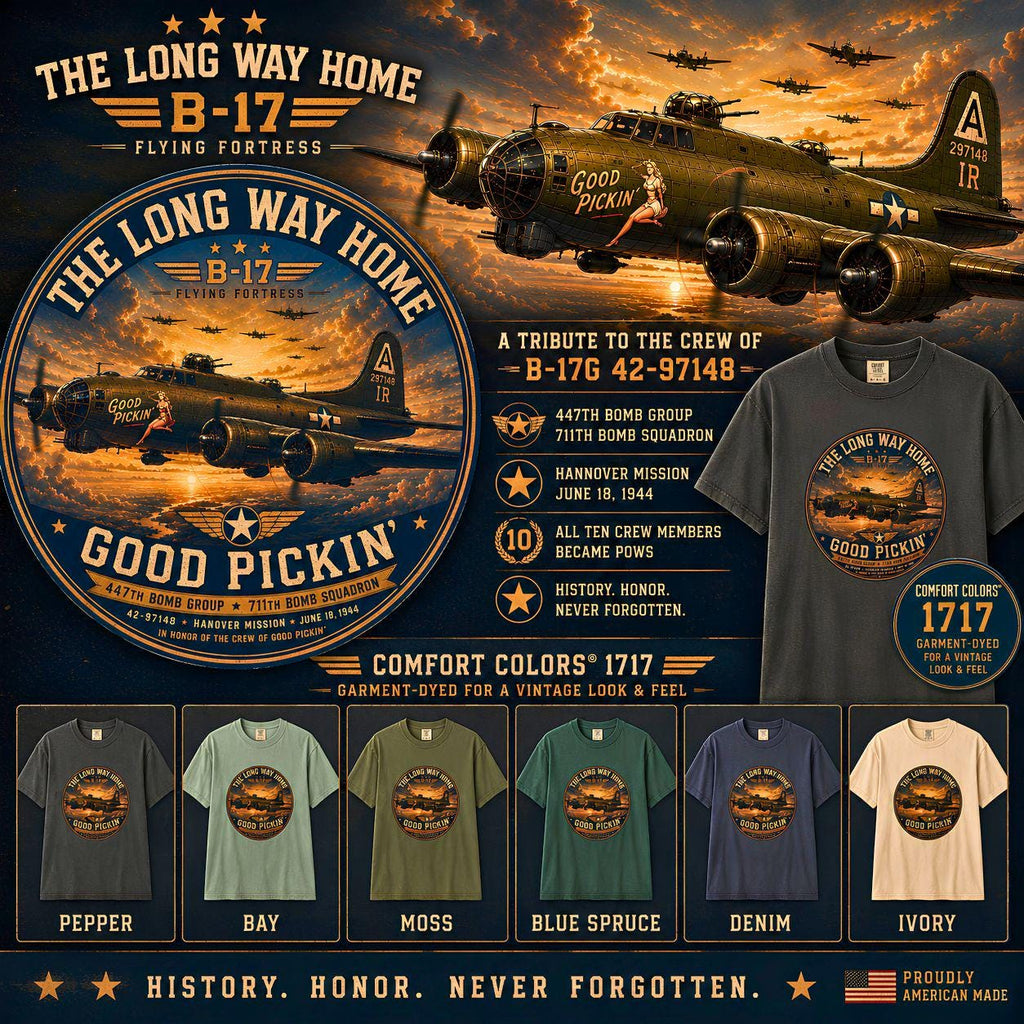 B-17 Flying Fortress "Good Pickin'" WWII Bomber Shirt
