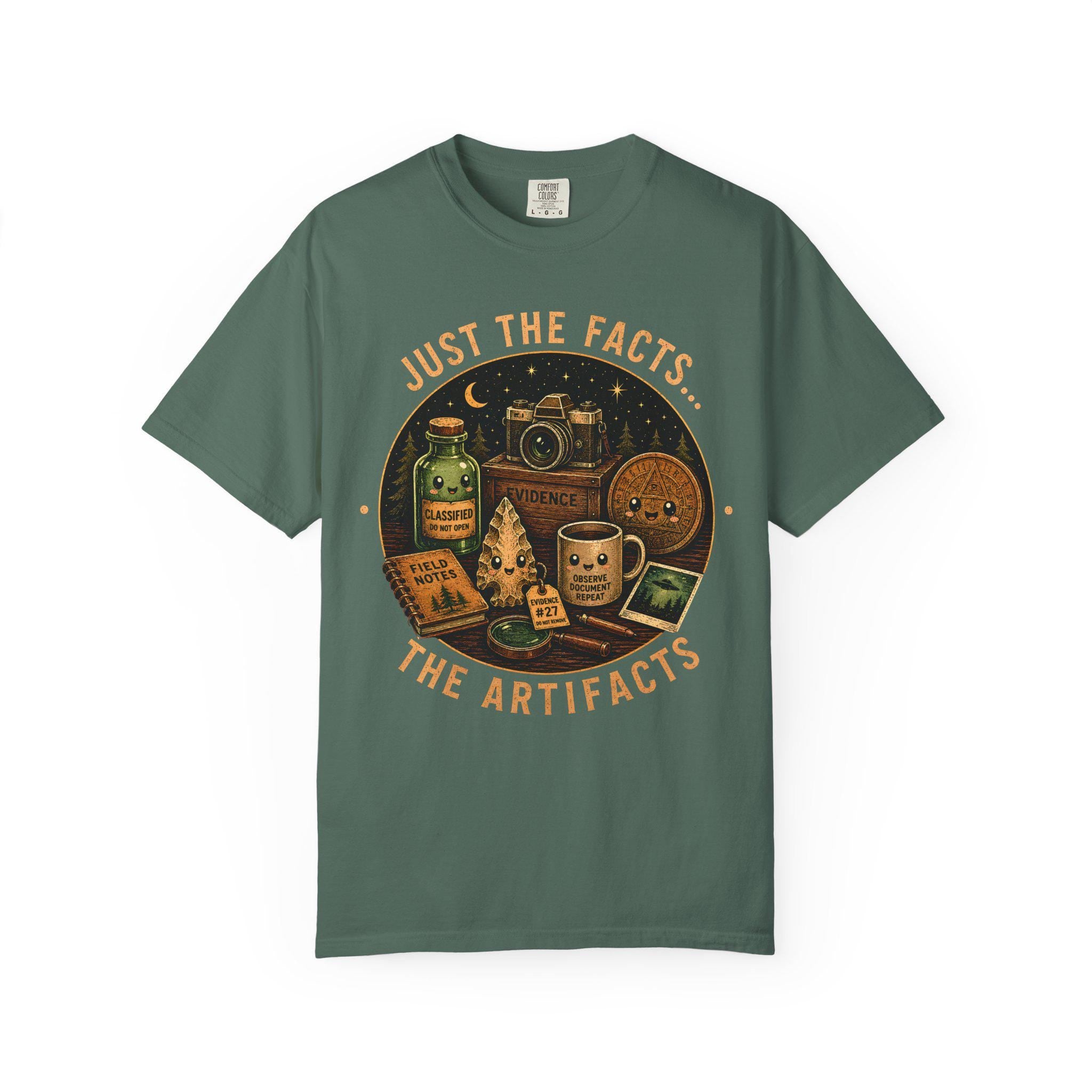 Cryptid Investigator Shirt: Vintage Artifacts Field Notes Design