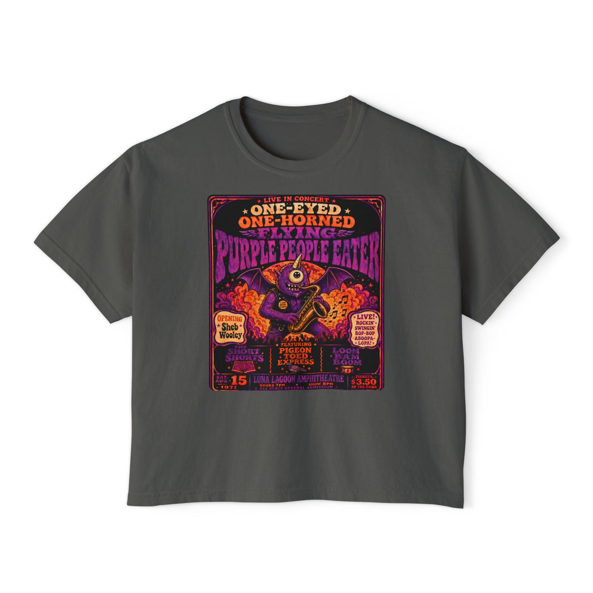 Flying Monster World Tour Shirt | Retro Concert Poster Graphic Tee | Funny Psychedelic Rock Monster T-Shirt