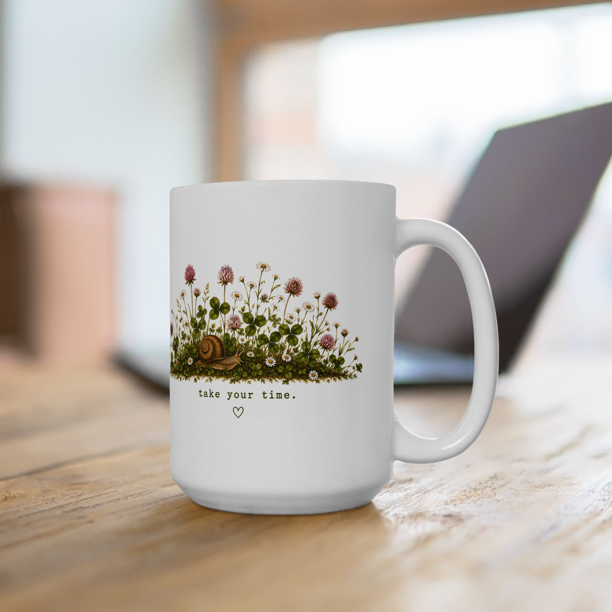 Woodland Snail with Wildflowers Mug | Floral Nature Ceramic Mug