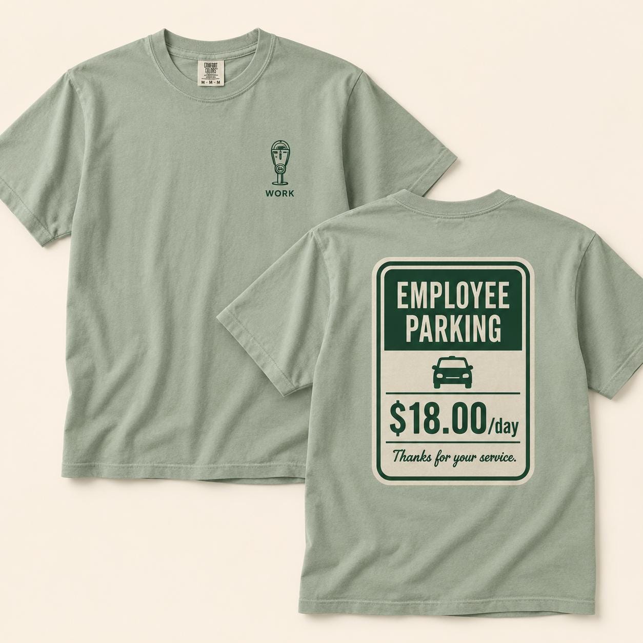 Employee Parking Shirt, Funny Office Parking Fee Tee, Vintage Meter Graphic