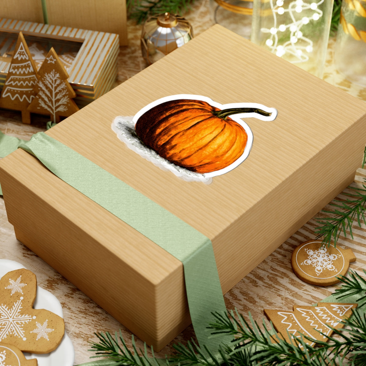 Hand-Painted Pumpkin sticker | Kiss-Cut Stickers