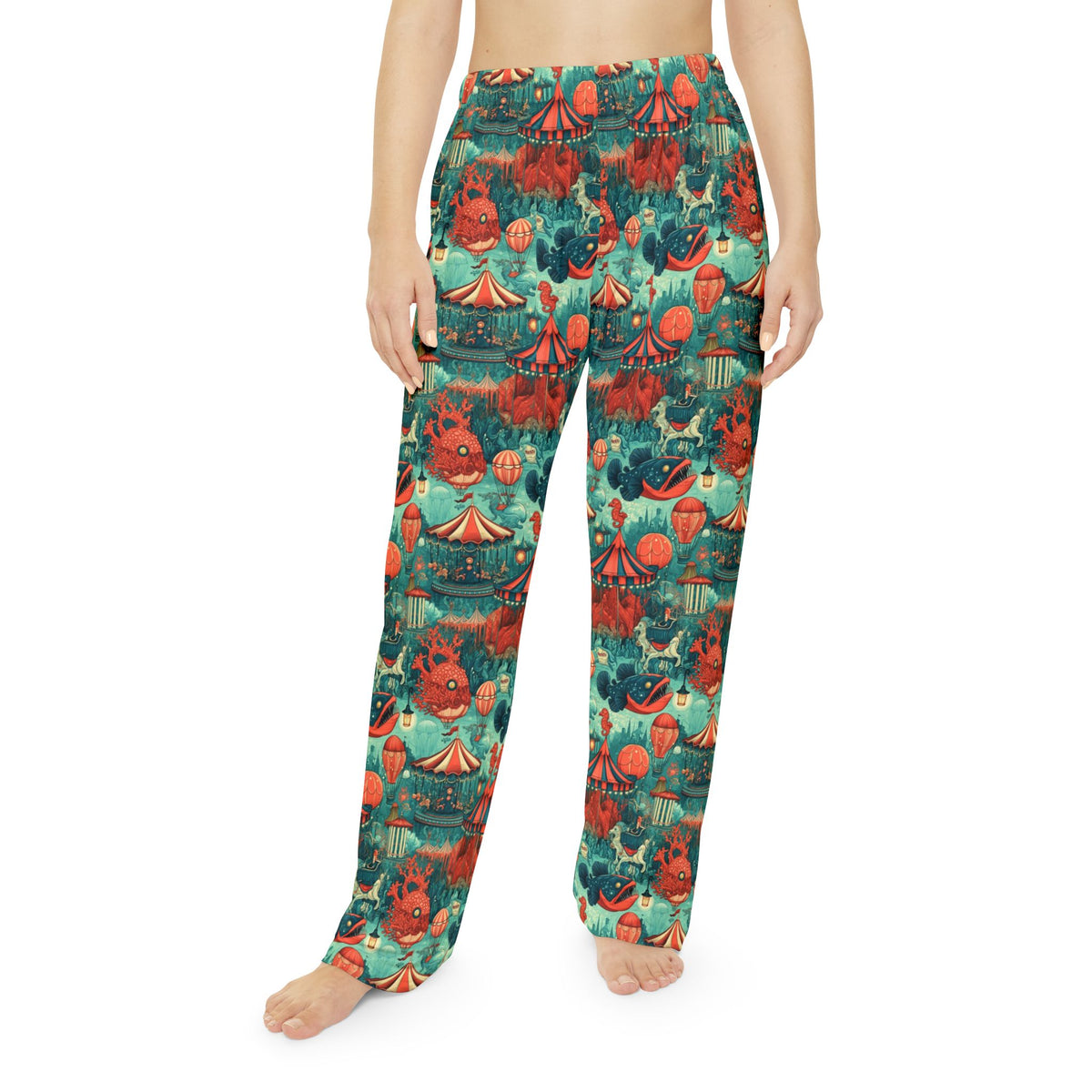 Deep Sea Carnival Pajama Pants | Anglerfish Carousel Print
