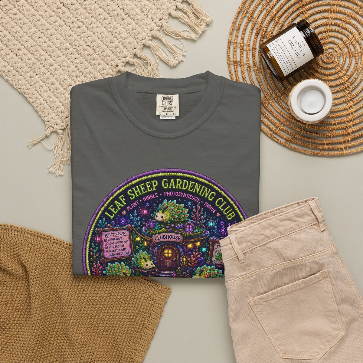 Leaf Sheep Gardening Club Shirt | Cute Sea Slug Nature Tee | Plant Lover Gift | Whimsical Botanical Graphic T-Shirt