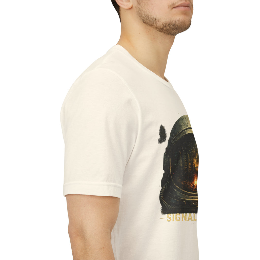 Signal Lost Astronaut Shirt, Camping Space Tee, Nature Escape Graphic, Cosmic Wilderness Stargazing Outdoor Shirt