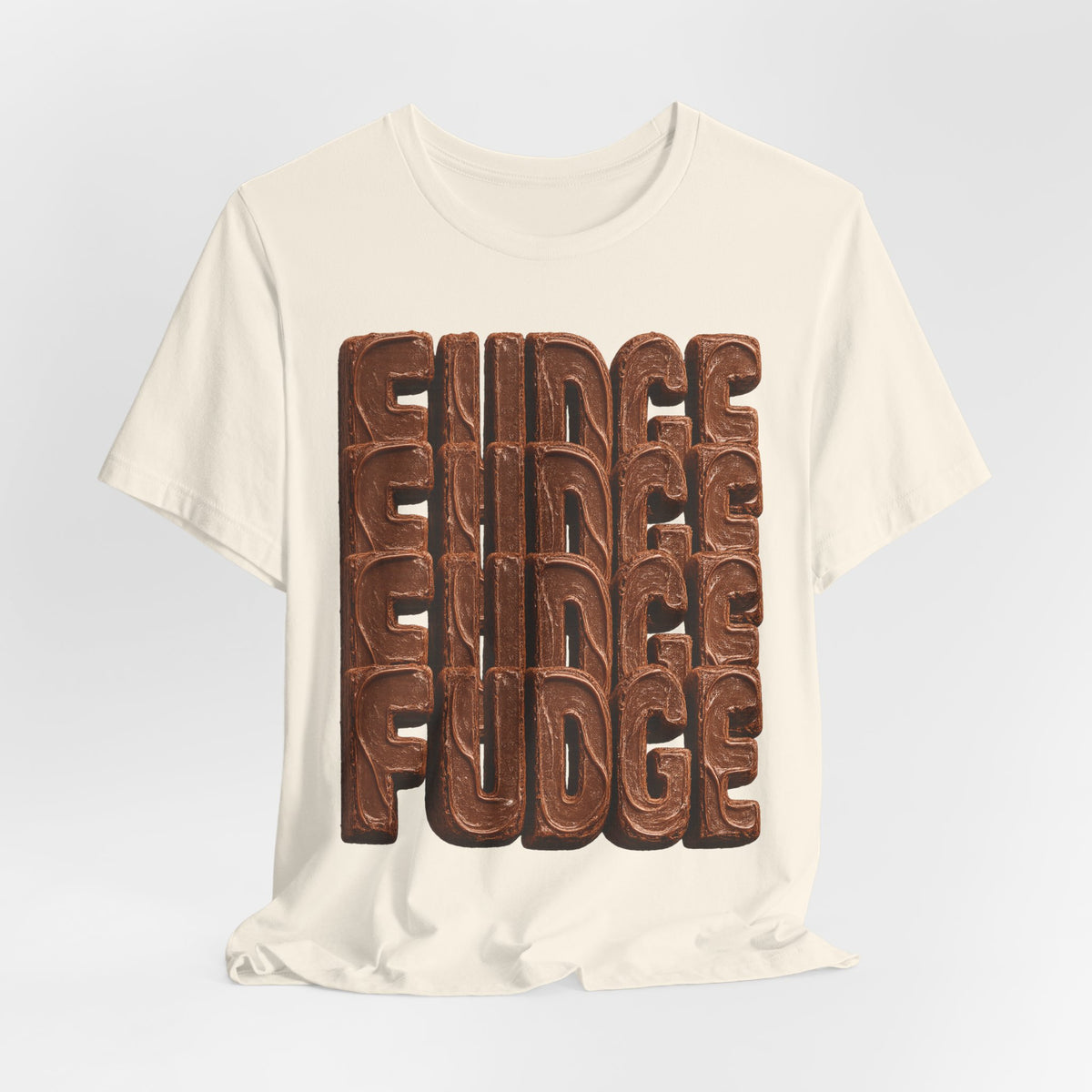 Fudge Stacked Text T-Shirt | Chocolate Typography Tee
