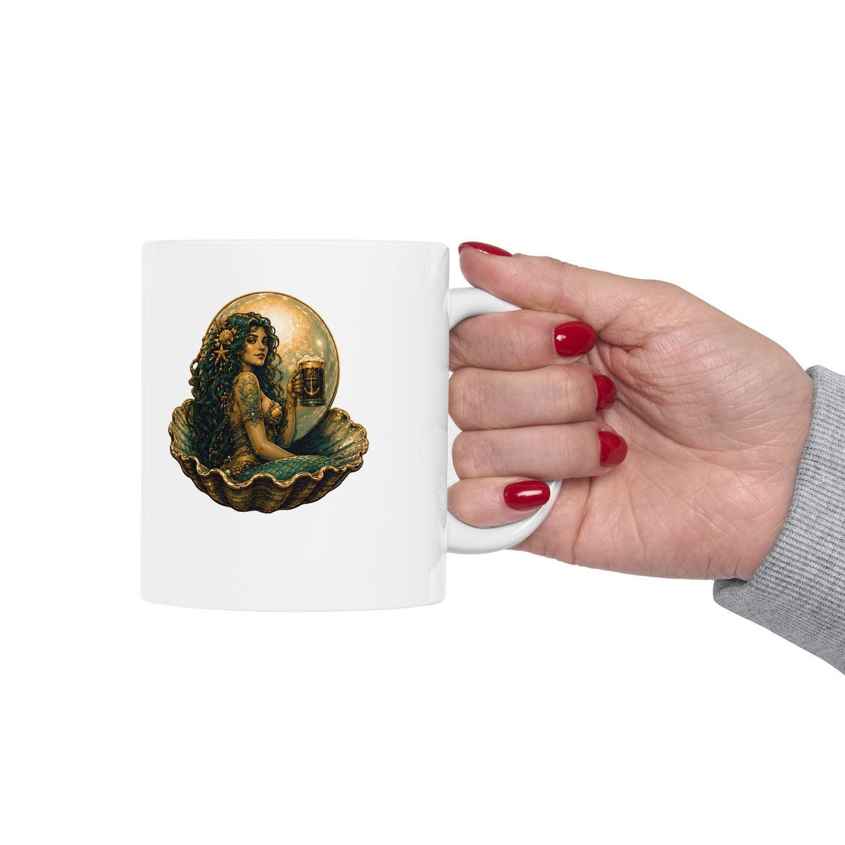 Murky Pearl Mug | Mermaid Coffee Mug | Coastal Fantasy Ceramic Mug | 11oz & 15oz
